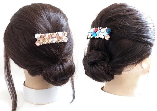 楽天市場】【残り1p】バレッタ スワロフスキー カットガラス スクエア