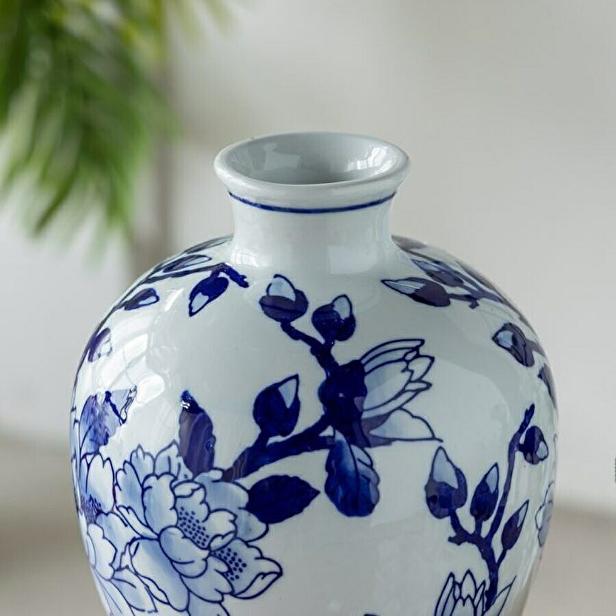 楽天市場】シノワズリ 花びん ブルー ホワイト 高さ26cm 磁器 フラワー