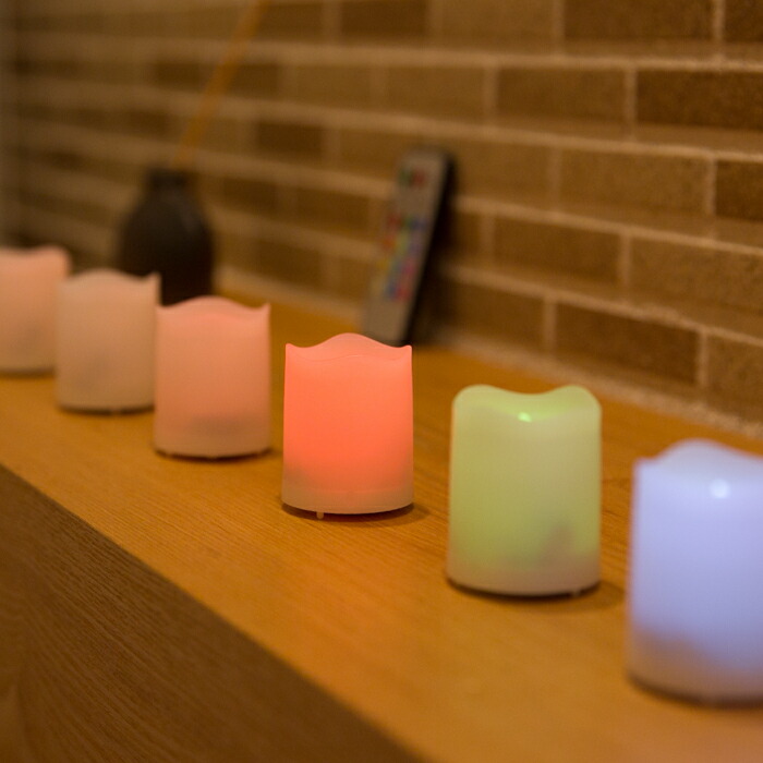 楽天市場】LEDキャンドル 6個セット 12色 リモコン付き 小さめ 電池式
