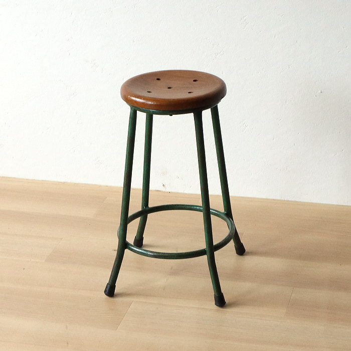 楽天市場】ヴィンテージ アイアン脚スツール10 天然木 無垢材 木製