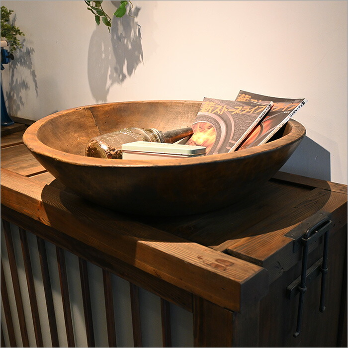 楽天市場】こね鉢 木製 アンティーク リメイク品 木のもの 和モダン