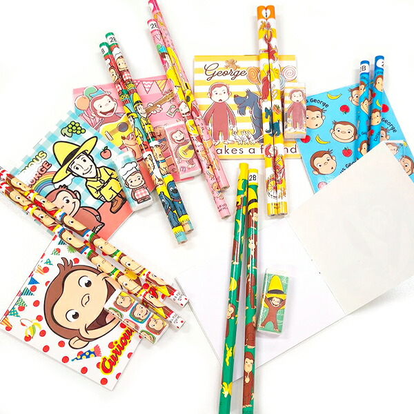 楽天市場】【25個セット】おさるのジョージ 4点文具セット