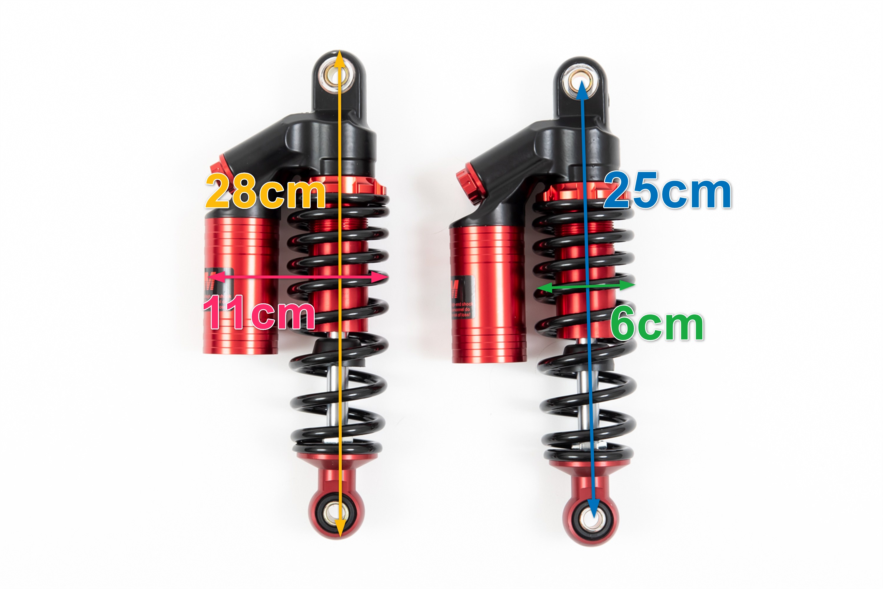 楽天市場】汎用品 250mm タンク付き リアサスペンション 黒赤 ショート