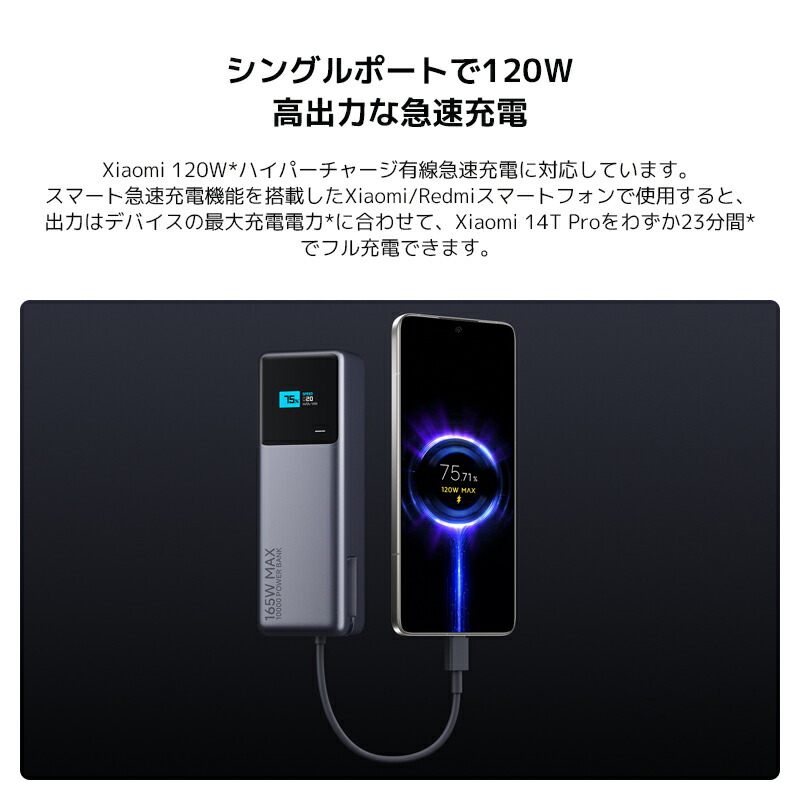 楽天市場】【期間限定セール！】Xiaomi 165W Power Bank 10000