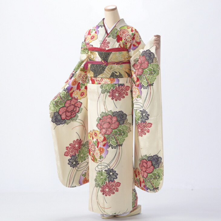 楽天市場】【中古】【購入品】振袖 フルセット Lサイズ 花柄 成人式