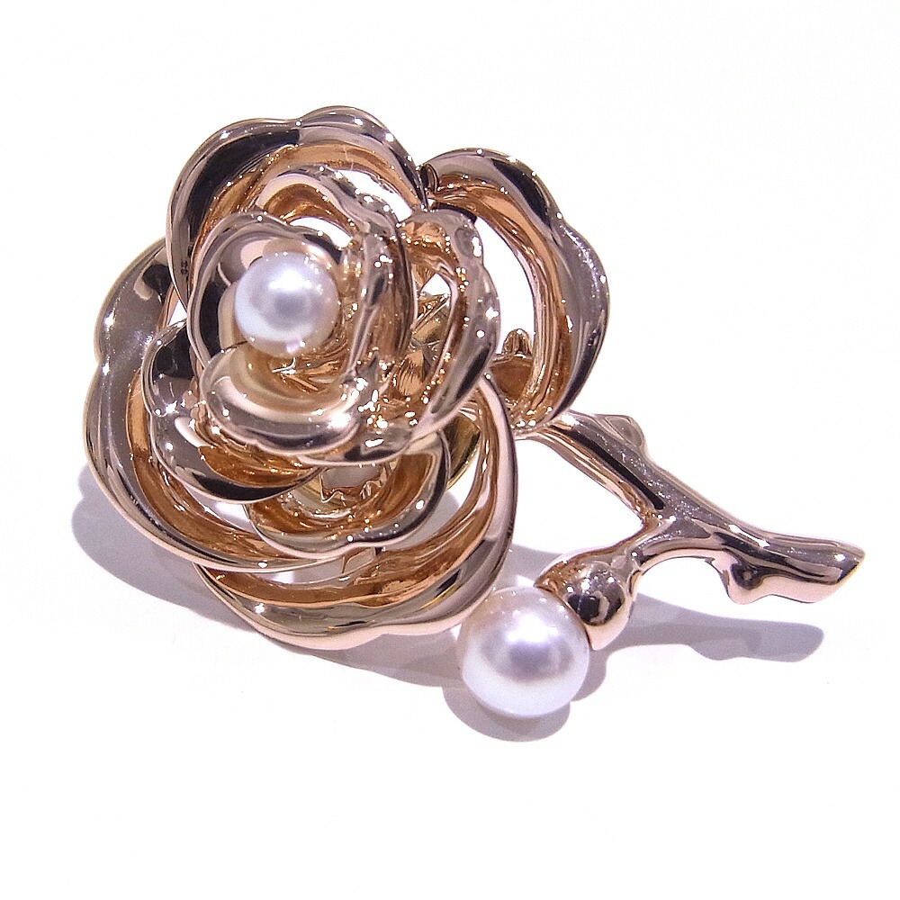 楽天市場】ミキモト MIKIMOTO ピンブローチパールブローチ ローズ