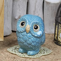 楽天市場】風水ふくろう 勝負運に利益がある青色フクロウ 信楽焼