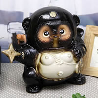 楽天市場】信楽焼 手裏剣忍者狸（黒）福を呼ぶ縁起物の陶器 タヌキ