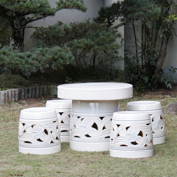 楽天市場】送料無料 20号信楽焼ガーデンテーブル 陶器テーブル 焼き物