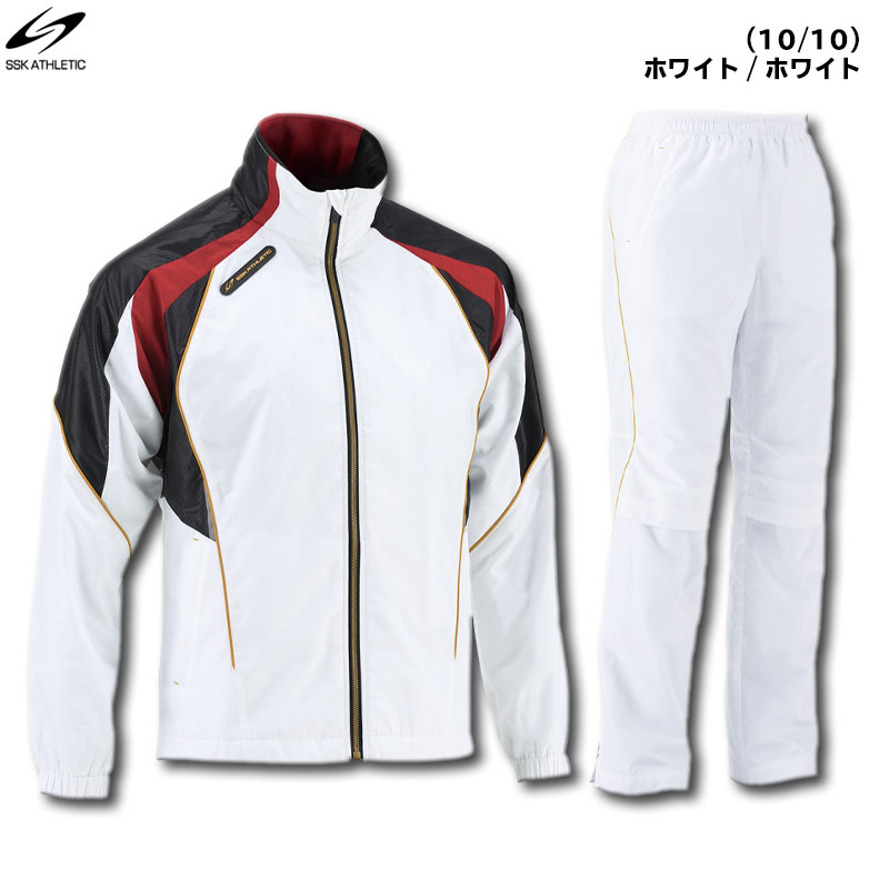 タグ付き SSK セットアップ ウインドブレーカー XOサイズ 白赤 タグ