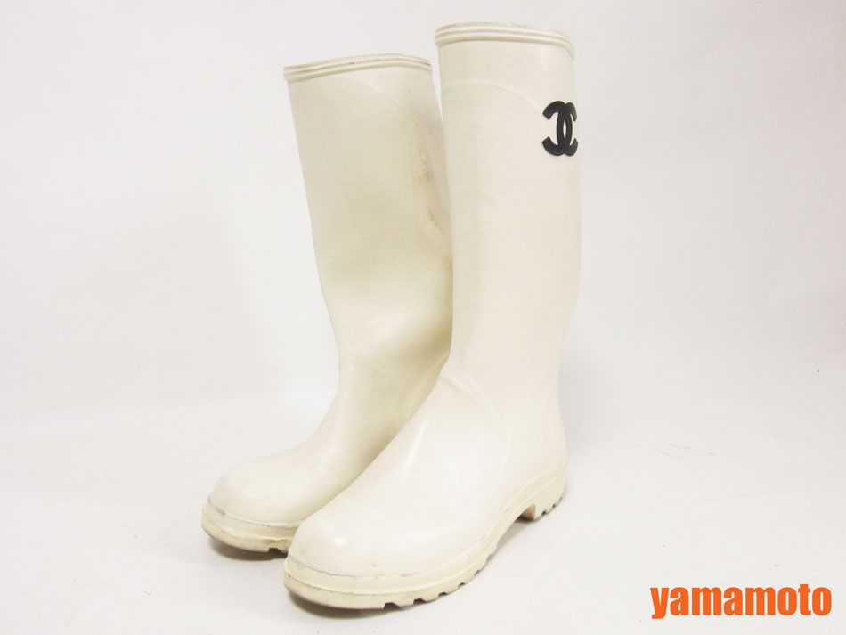 楽天市場】CHANEL シャネル レインブーツ 長靴 レディース ラバー