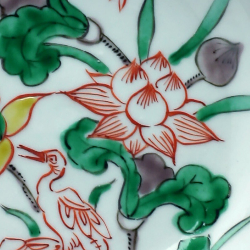 楽天市場】九谷焼：南京赤絵蓮鷺文皿・須田菁華 《小皿・14.8cm》 : 和