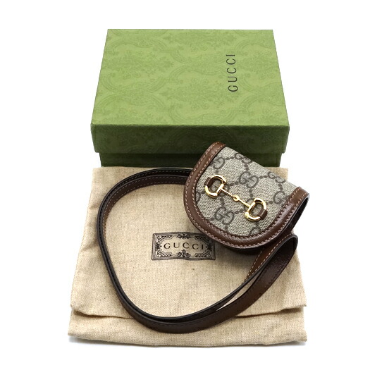 楽天市場】グッチ ホースビット Airpods ケース GGスプリーム ブラウン