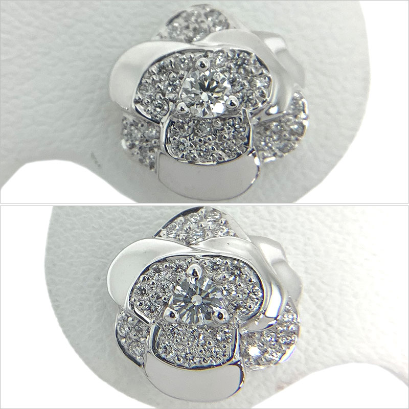 楽天市場】CHANEL シャネル カメリア ダイヤモンド ピアス 750WG K18WG