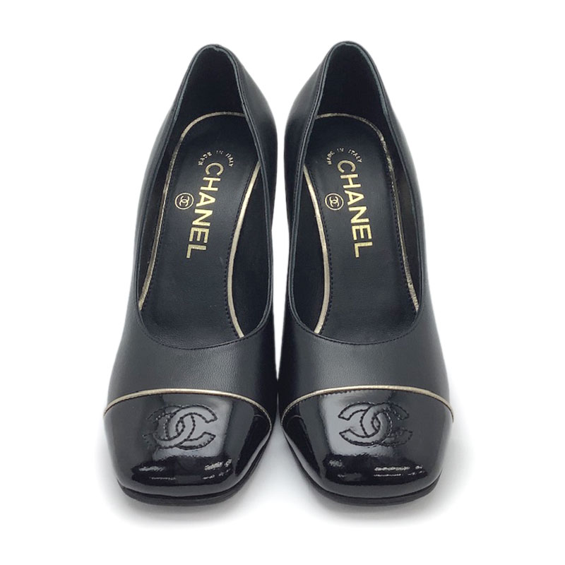 楽天市場】CHANEL シャネル パンプス レザー パテントレザー ブラック