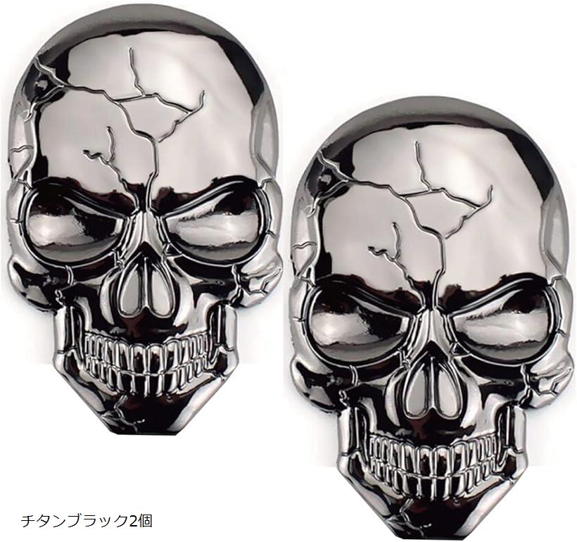 楽天市場】ヒロワールドトレード スカル ステッカー 2枚 ブラック