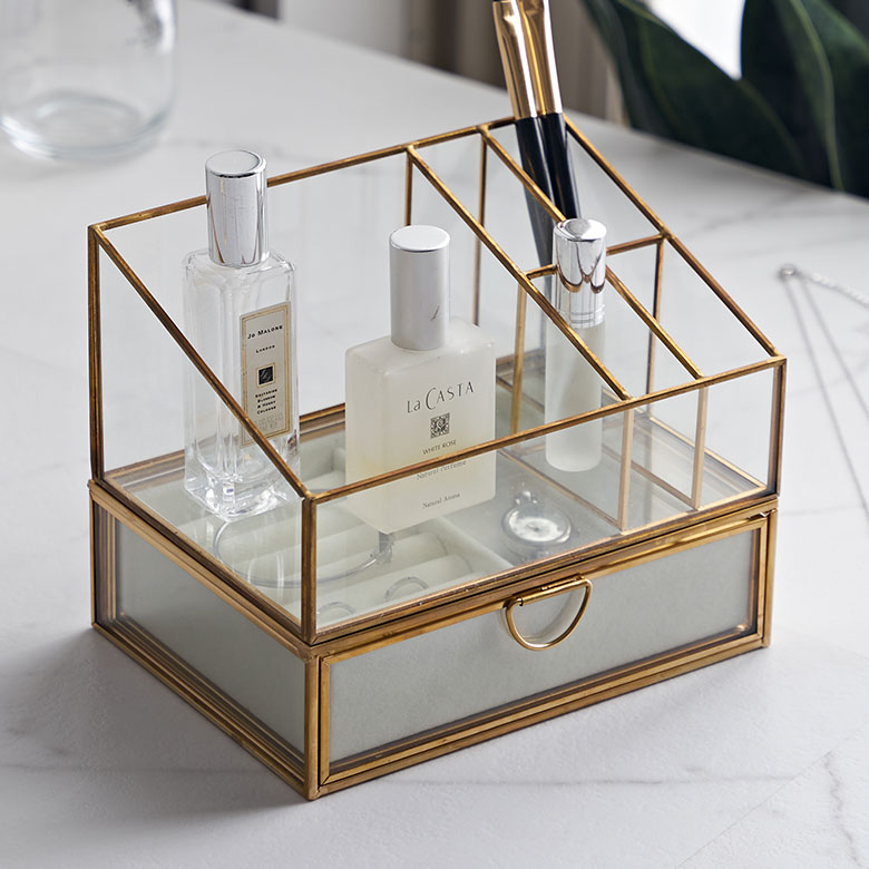 楽天市場】真鍮 ガラス アクセサリーケース 透明 ジュエリーボックス