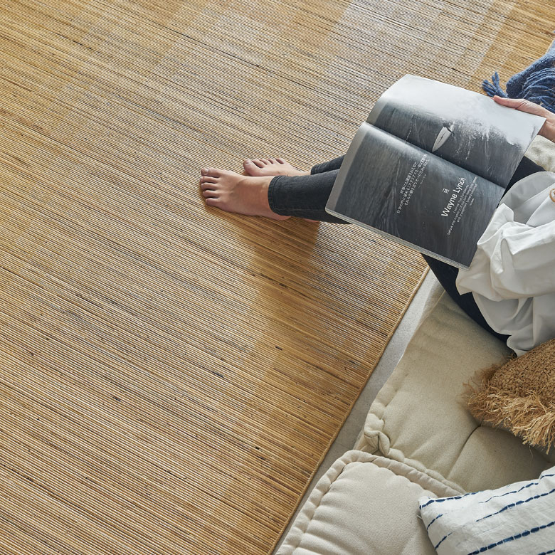 楽天市場】籐むしろ ラタンカーペット ラグサイズ 約140×200cm ラタン