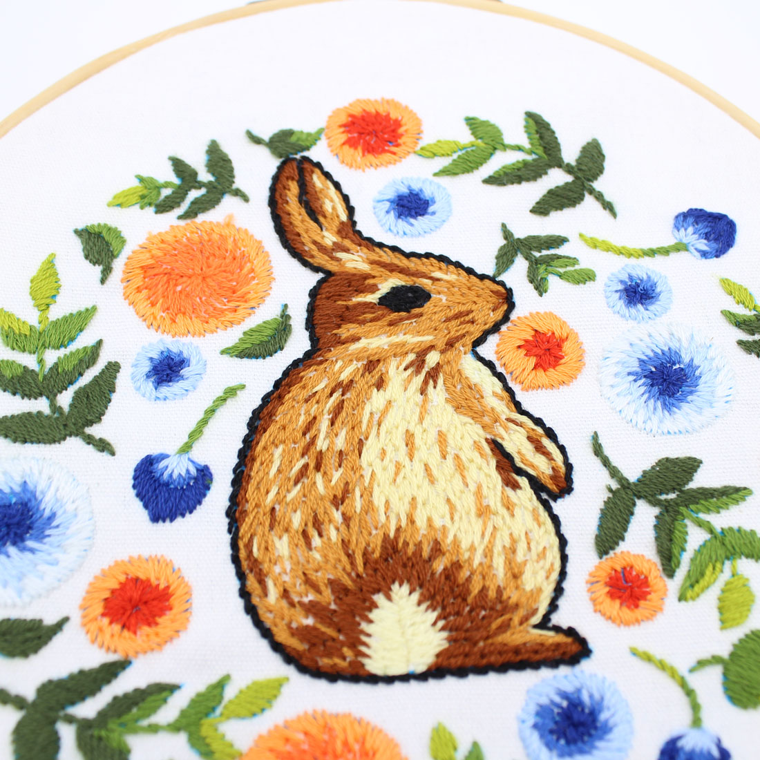 楽天市場】刺繍キット【うさぎ】【直径約20cm】【刺繍枠付き】sgy-1833