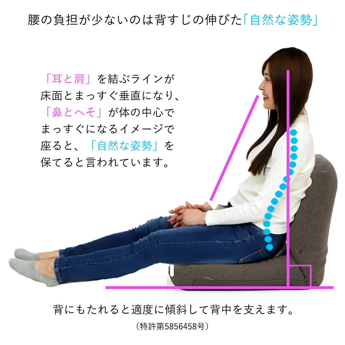 楽天市場】産学連携 背中を支える美姿勢座椅子5(ヤマザキ) 【 座椅子