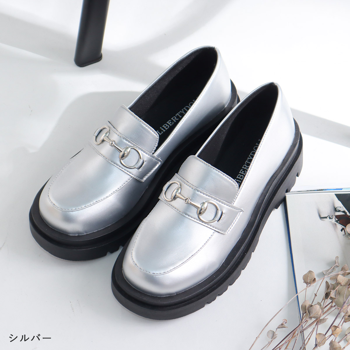 楽天市場】ローファー レディース 厚底 5cmヒール 美脚 ビット 疲れ