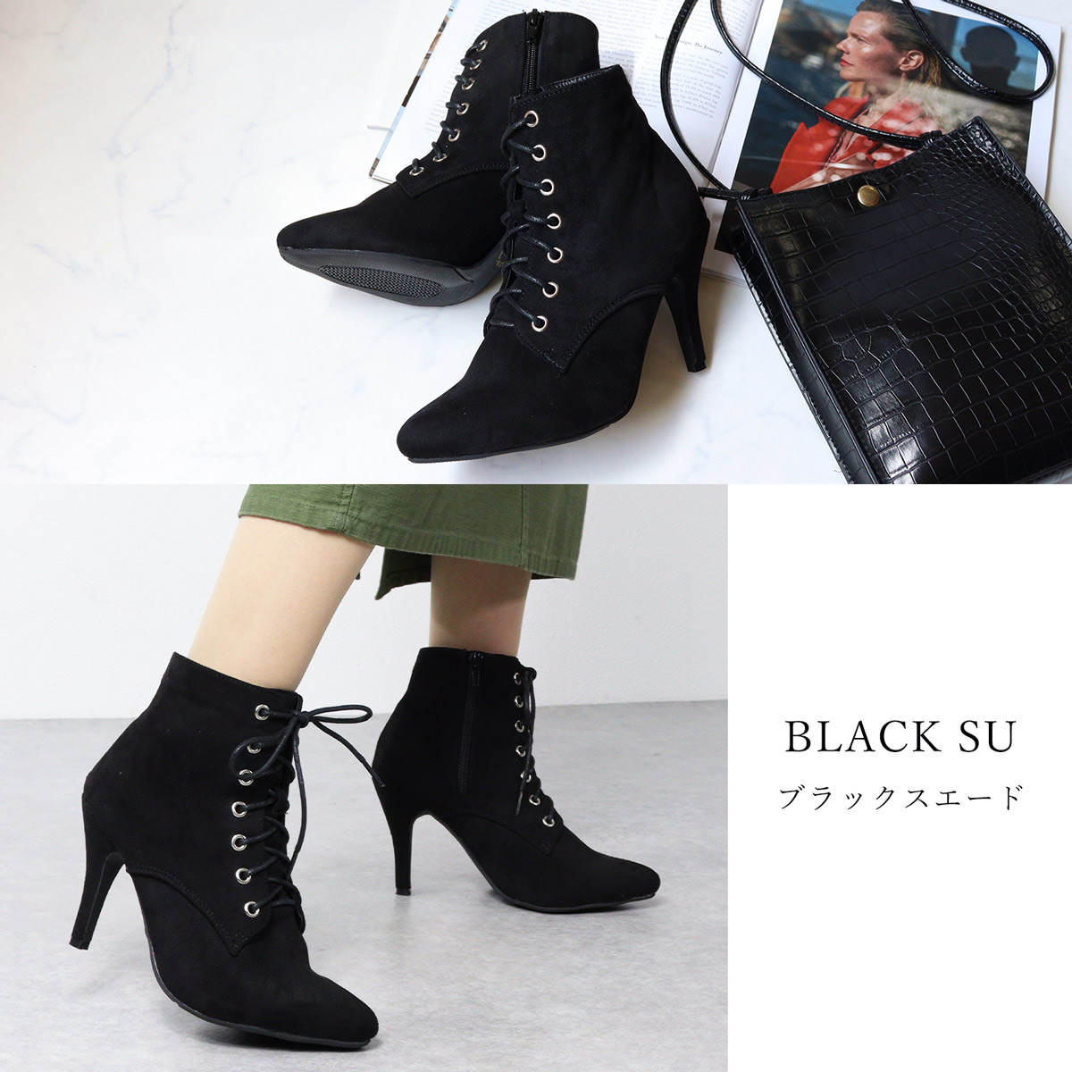 楽天市場】ブーツ レディース ショート レースアップ 編み上げ