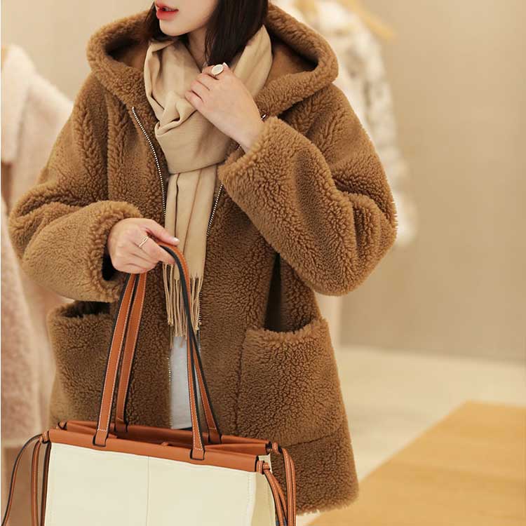 楽天市場】新作 フード付きウールコートジャケット ウール羊毛 ミドル