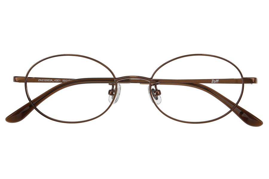 楽天市場】|オーバル型 めがね（ブラウン） BASIC METAL 度付きメガネ