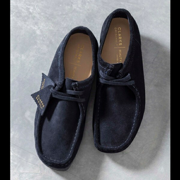 楽天市場】【別注】 ＜CLARKS＞ WALLABEE NAVY/シューズ／ビューティー