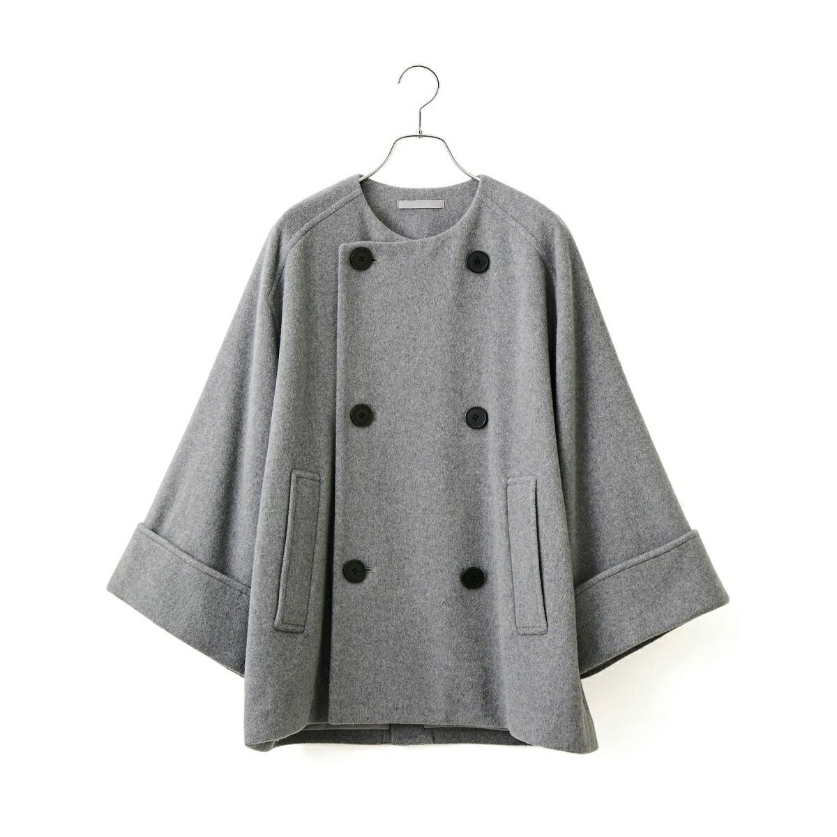楽天市場】【WEB限定】ワイドスリーブノーカラーショートコート