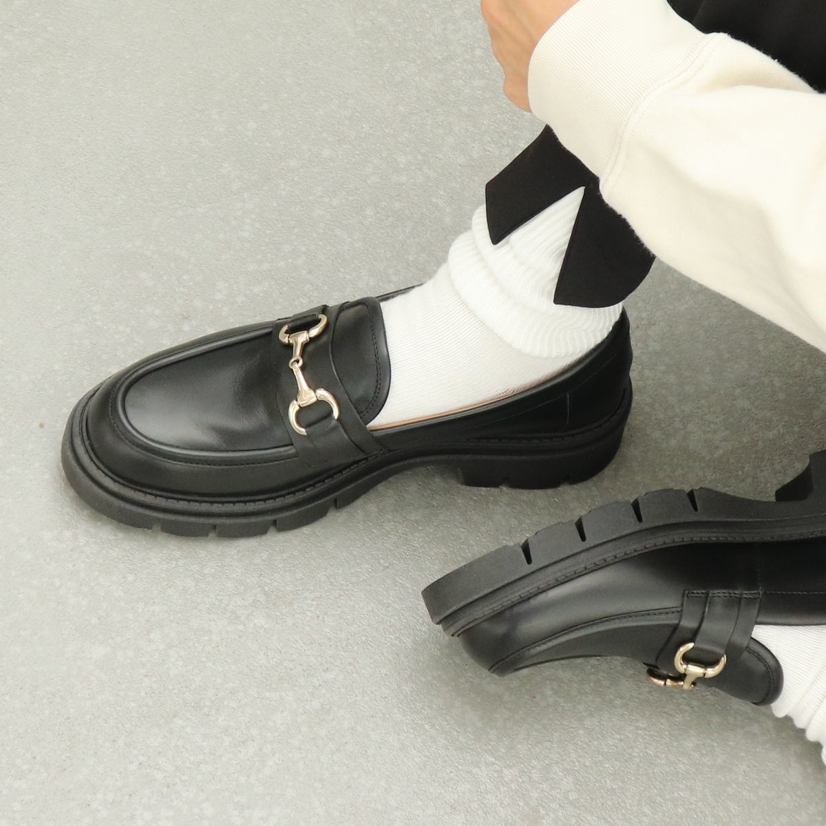 楽天市場】CORSO ROMA 9◇4cmヒール◇トラックソールビットローファー