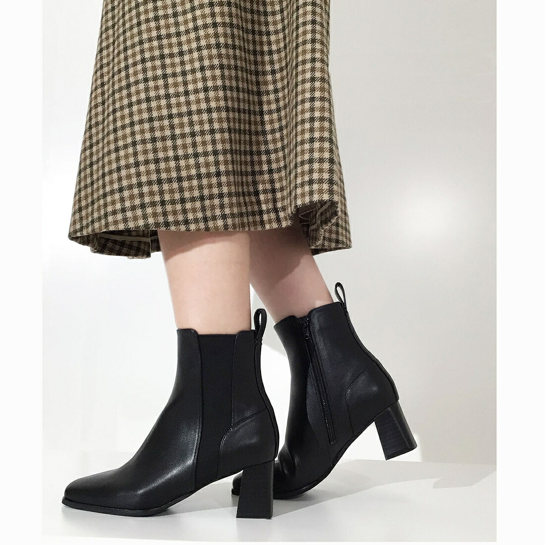 楽天市場】サイドゴアスクエアトゥショートブーツ／アルテミス by