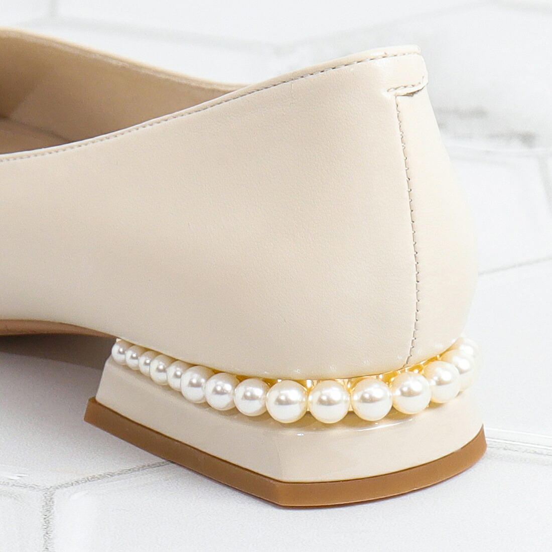 楽天市場】パールヒール Vカットフラットシューズ／アルテミス by