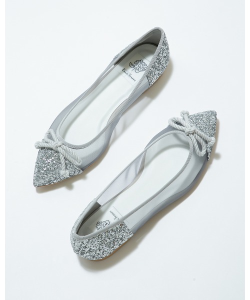 楽天市場】ポインテッドトゥ チュール フラットバレエシューズ／エマ