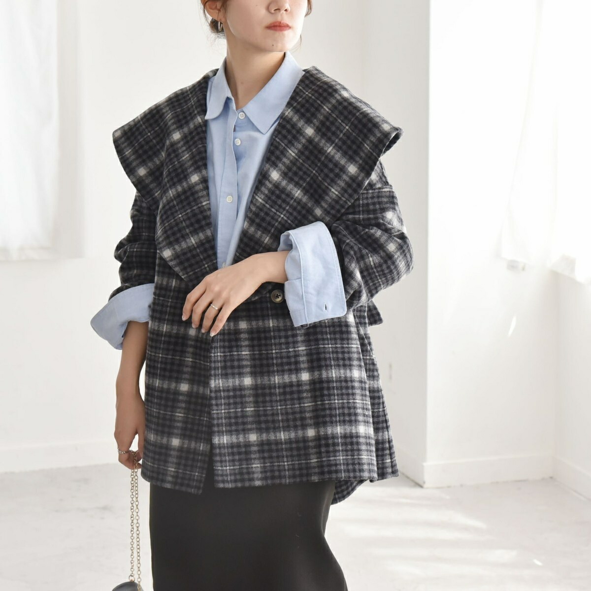 楽天市場】quaranciel: リバー ケープ ショート コート 25AW