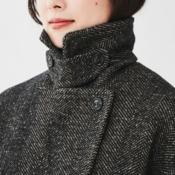 楽天市場】【日本製ゆったり】ミドル丈へリンボンPコート／アン