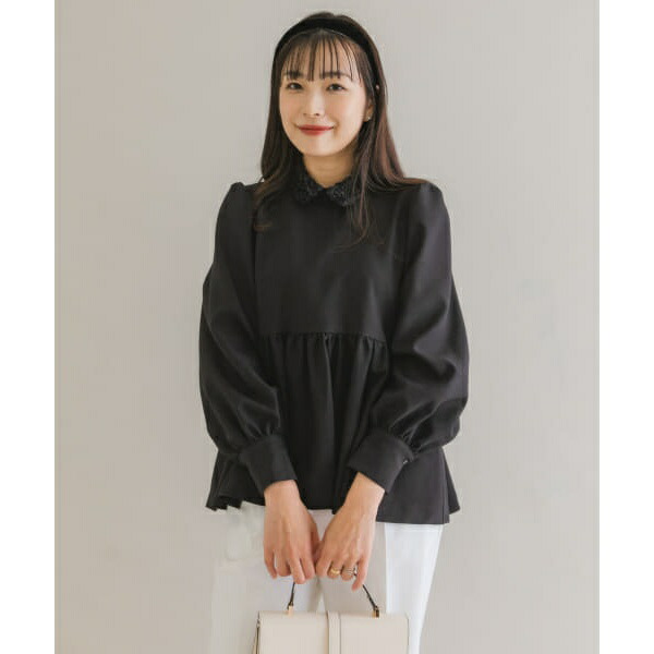 楽天市場】F by ROSSO レースカラーペプラムブラウス／アーバン