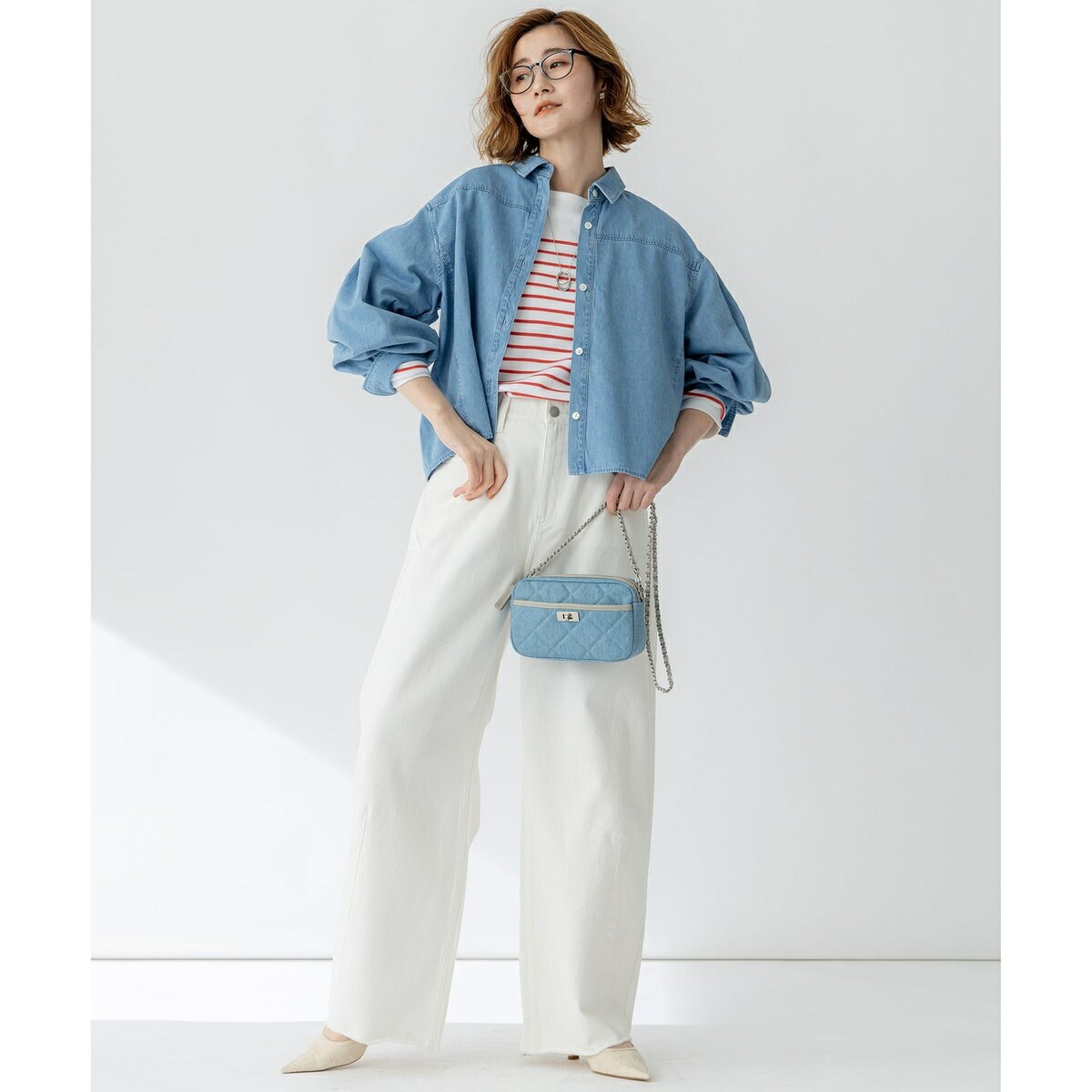 楽天市場】【Oggi3月号掲載/洗える】ライトダンガリー クロップド