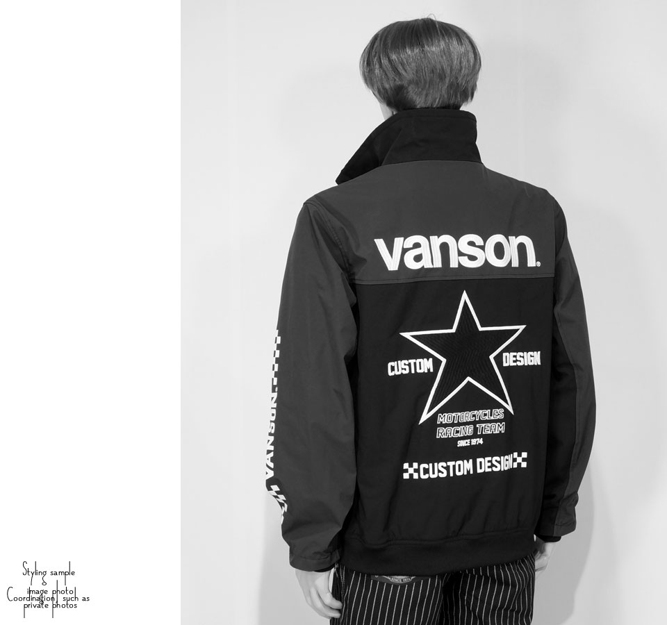 楽天市場】バンソン ブラックスター 刺繍 三層ストレッチ ジャケット