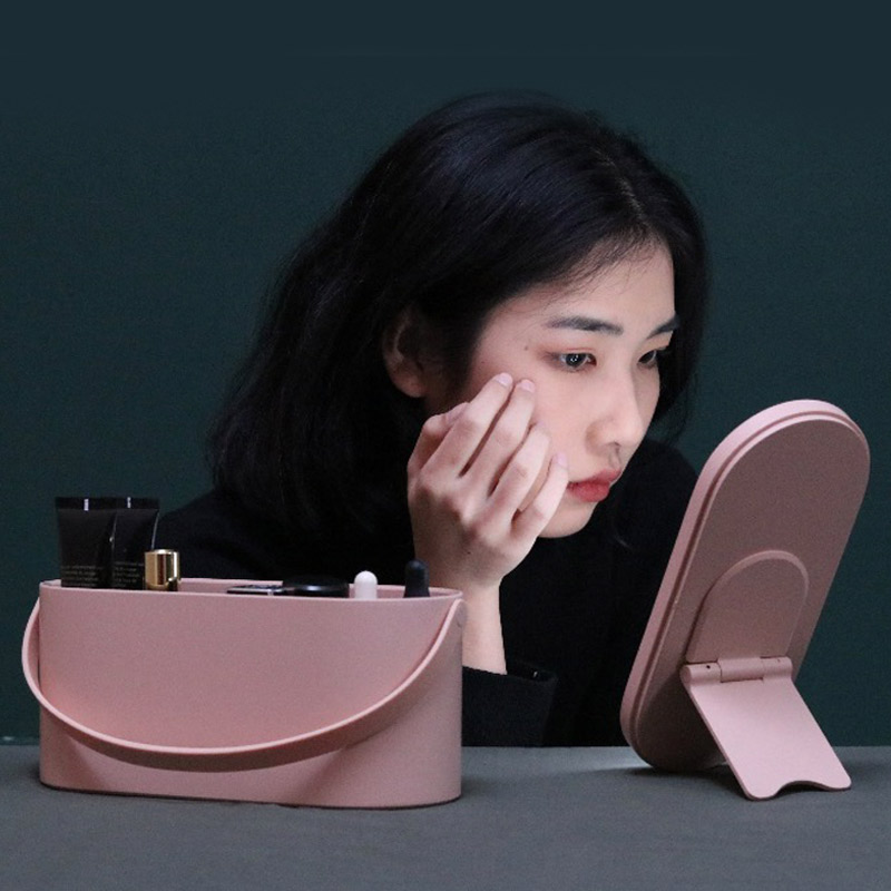 楽天市場】PORTABLE MAKEUP BOX/LEDライトミラー付き収納ボックス