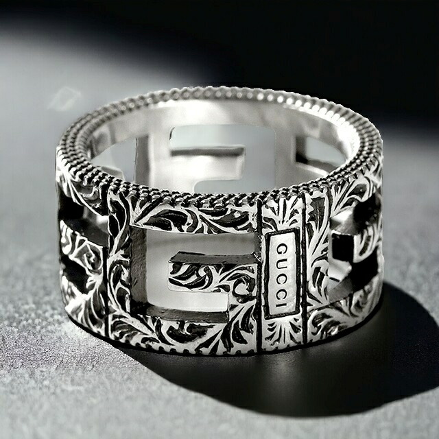 楽天市場】GUCCI 指輪 メンズ リング グッチ スクエアG シルバー925