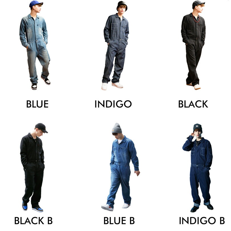 楽天市場】つなぎ メンズ デニム オールインワン【 送料無料 】全6色