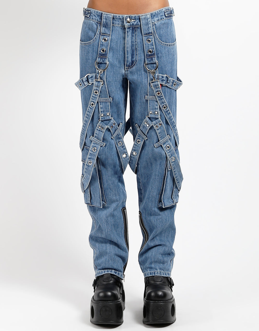 TRIPP NYC - Y-HARNESS PANT LIGHT INDIGO DENIM