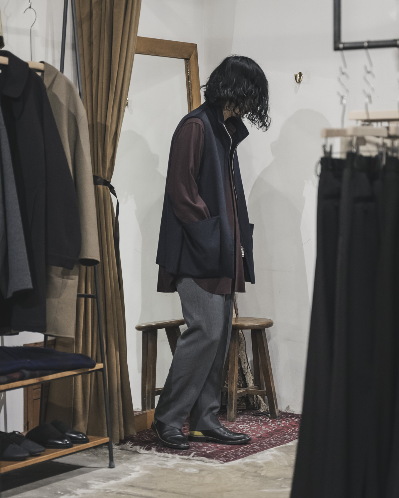 MAATEE&SONS カシミアリバーベストnavy 3 MAATEE&SONS カシミアリバー