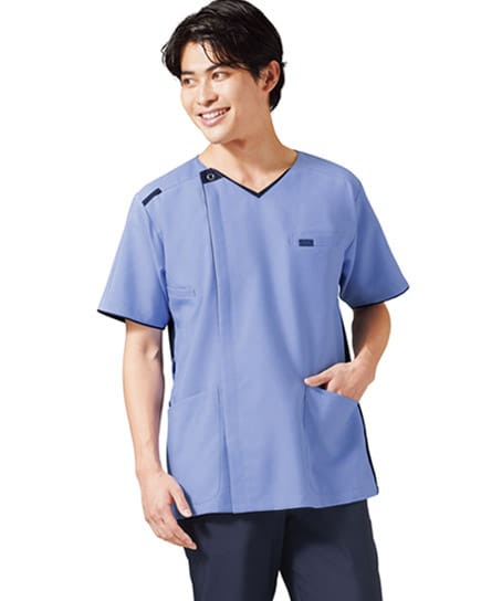 全2色】メンズジップスクラブ 白衣（脇ニット） 7051SC | 医療制服