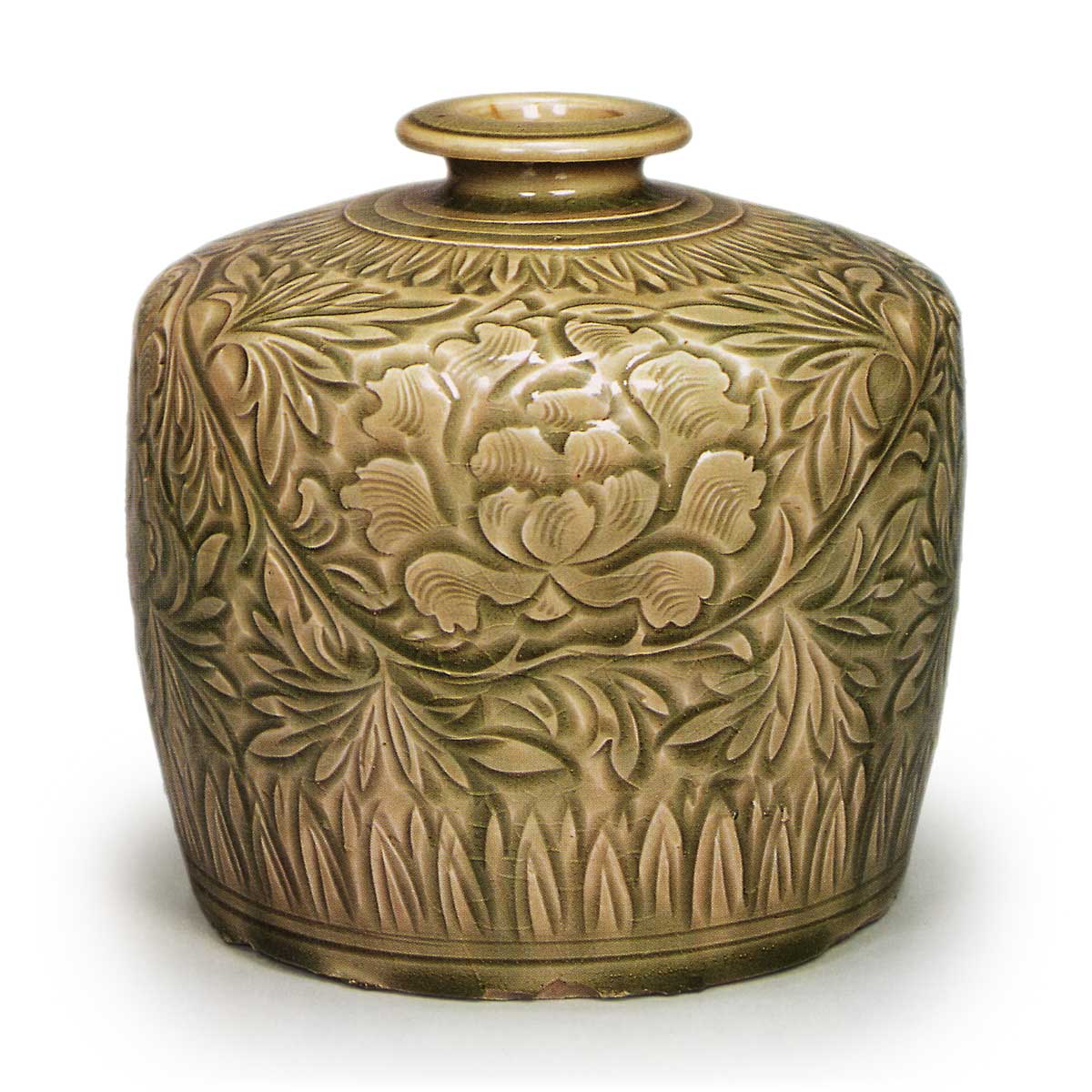 青磁 刻花 牡丹 唐草文 瓶 | 鶴田 純久の章 お話