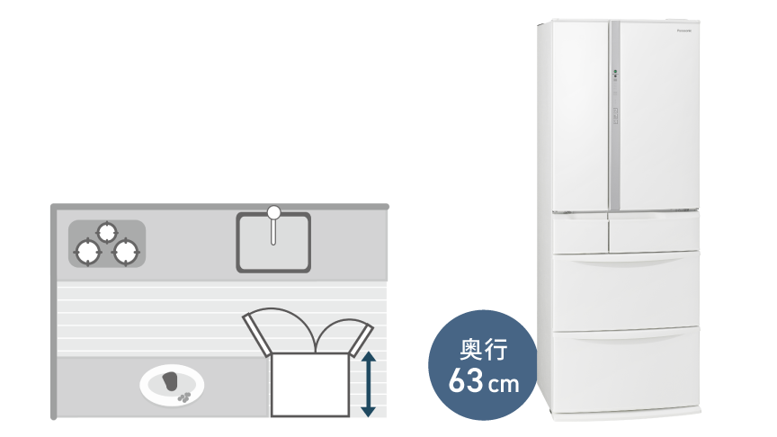 レンタル] [451L][ファミリー向け][観音開き]パナソニック 冷凍冷蔵庫