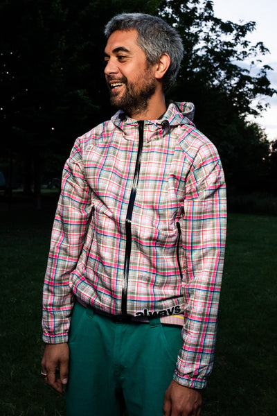 plaid bandemic jacket - green/pink – always do what you should do