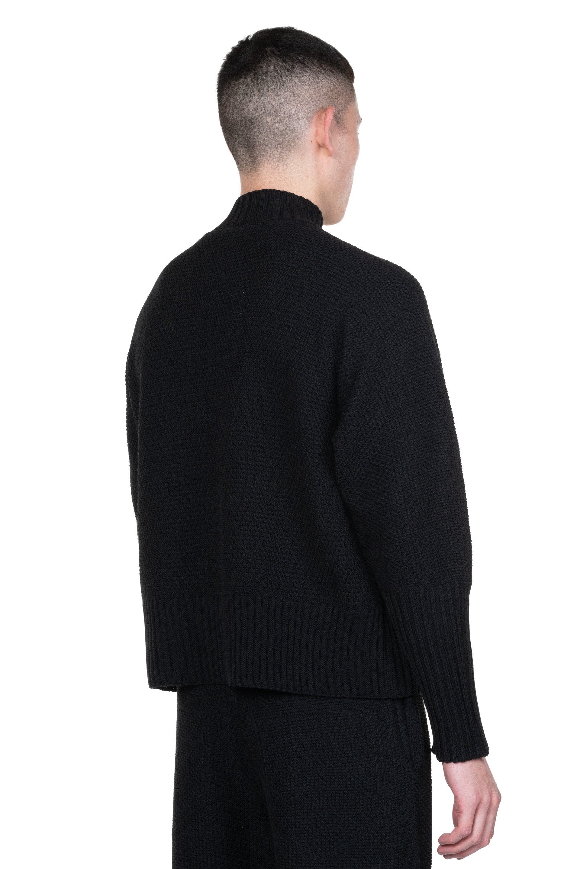 Homme Plissé ISSEY MIYAKE Rustic Knit Zip Up Black | UJNG