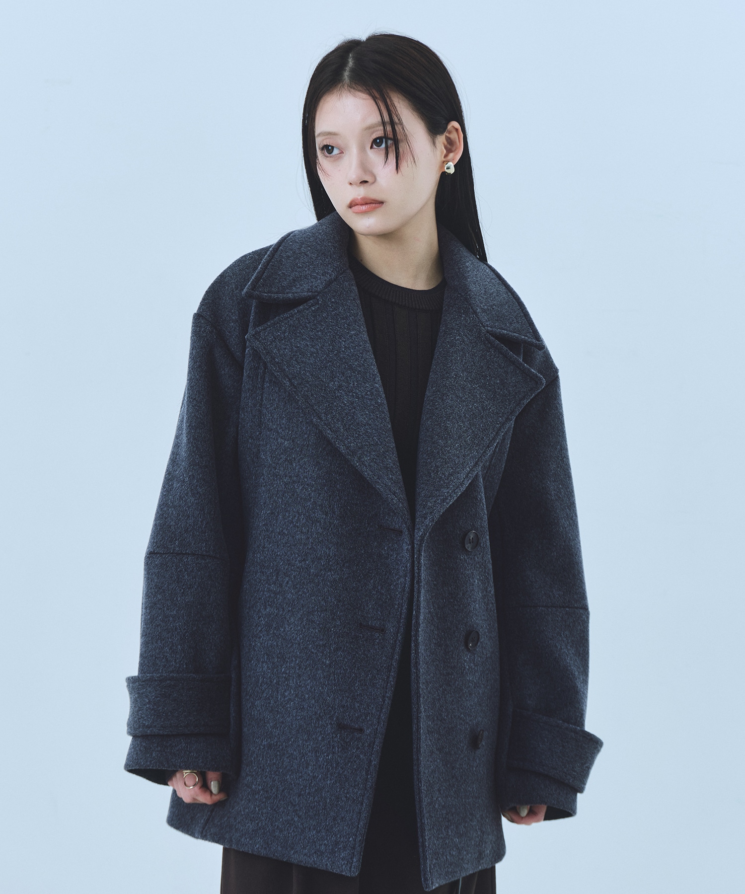 12/21まで値下げ】UNITED TOKYO ブラックミドル丈ダッフルコート